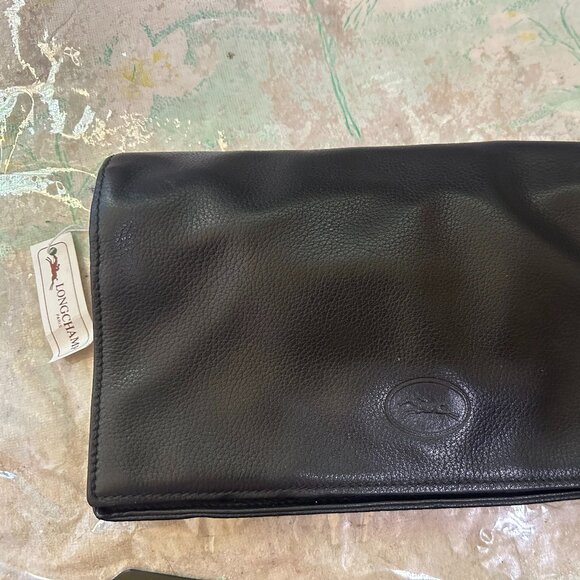 Vintage Longchamp Clutch Black Wallet Purse - Picture 7 of 8